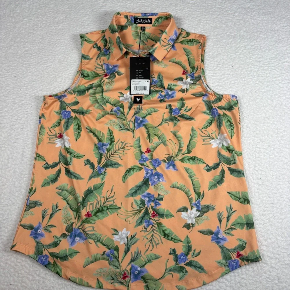 Bad Birdie Women's XL Flora Fiesta Tank No Sleeve Golf Shirt